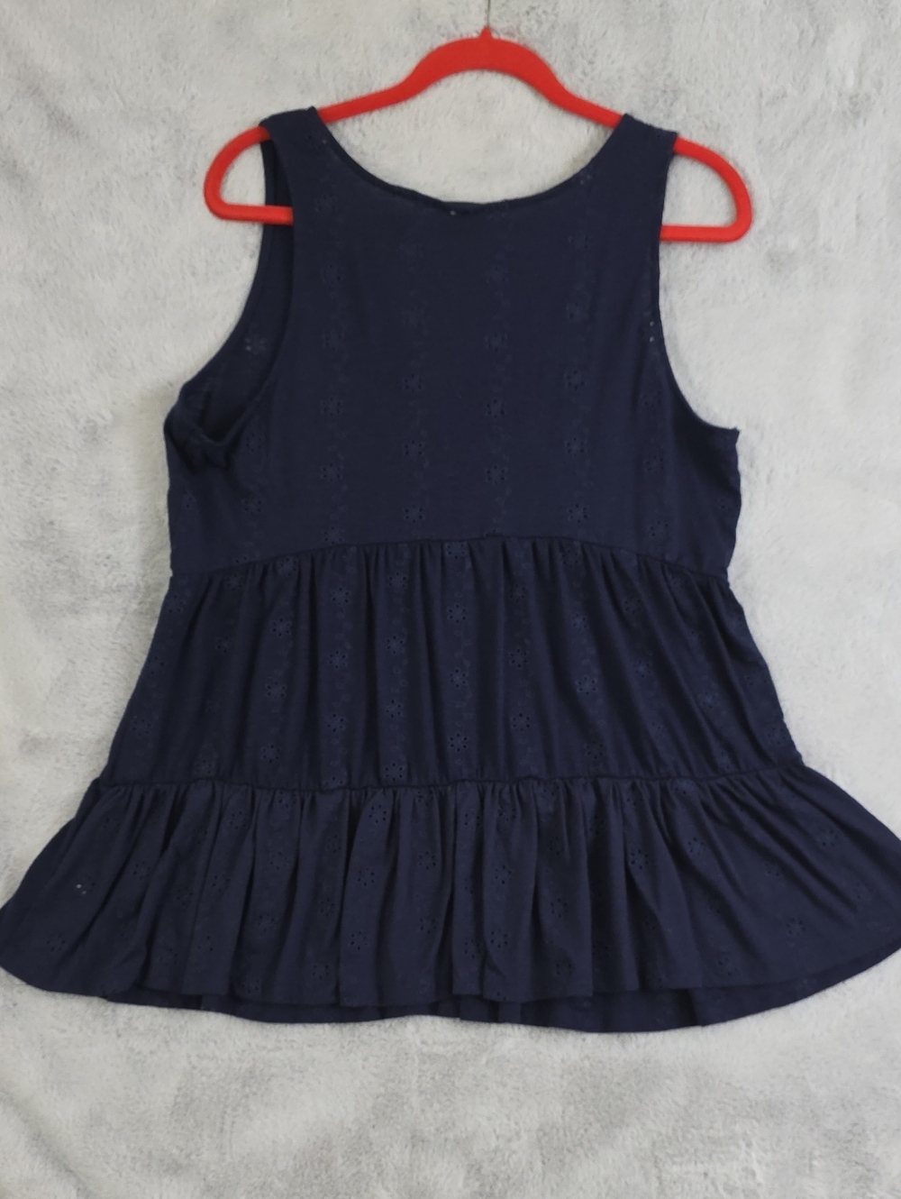 *torrid Navy Eyelet Tiered Tank with Button Front - Picture 5 of 5